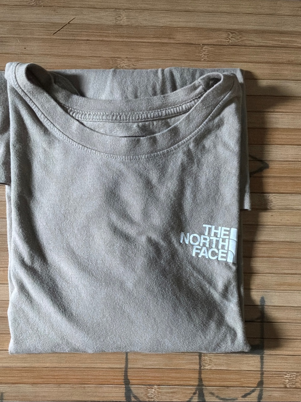 The North Face Men's Short Sleeve Logo Tee — Light Taupe with White Logo